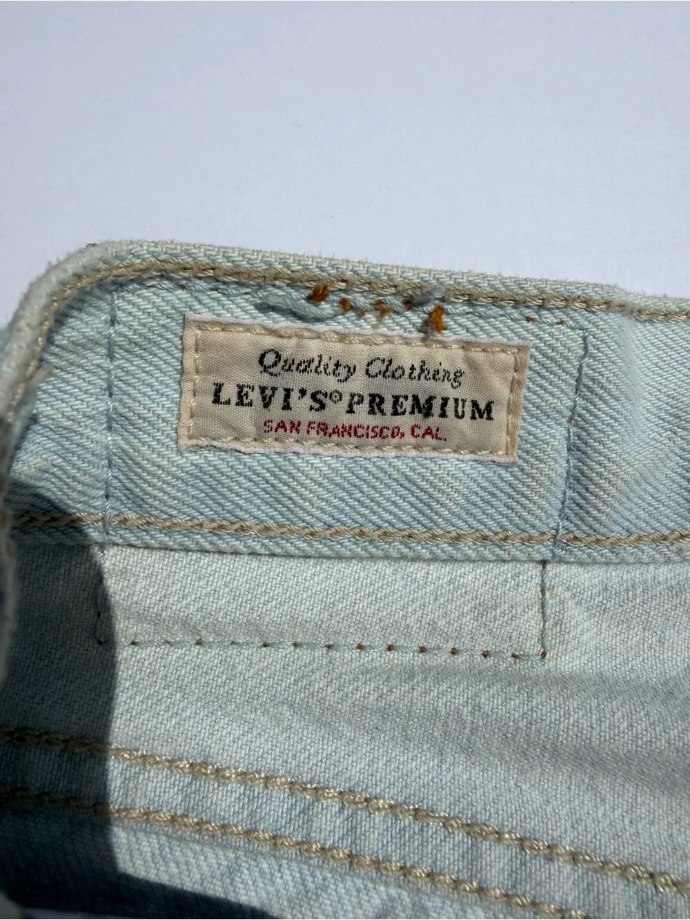 Levi's 501 Premium Light Blue Raw Hem Crop Button Fly Jeans W26 L26